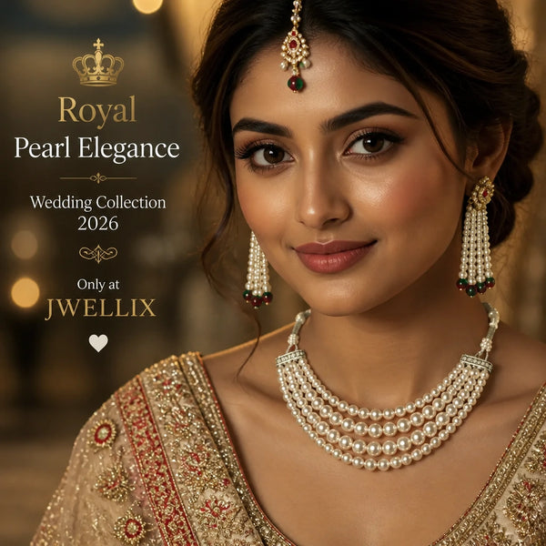 JWELLIX Royal Pearl Heritage Multi-Layer Necklace for Women