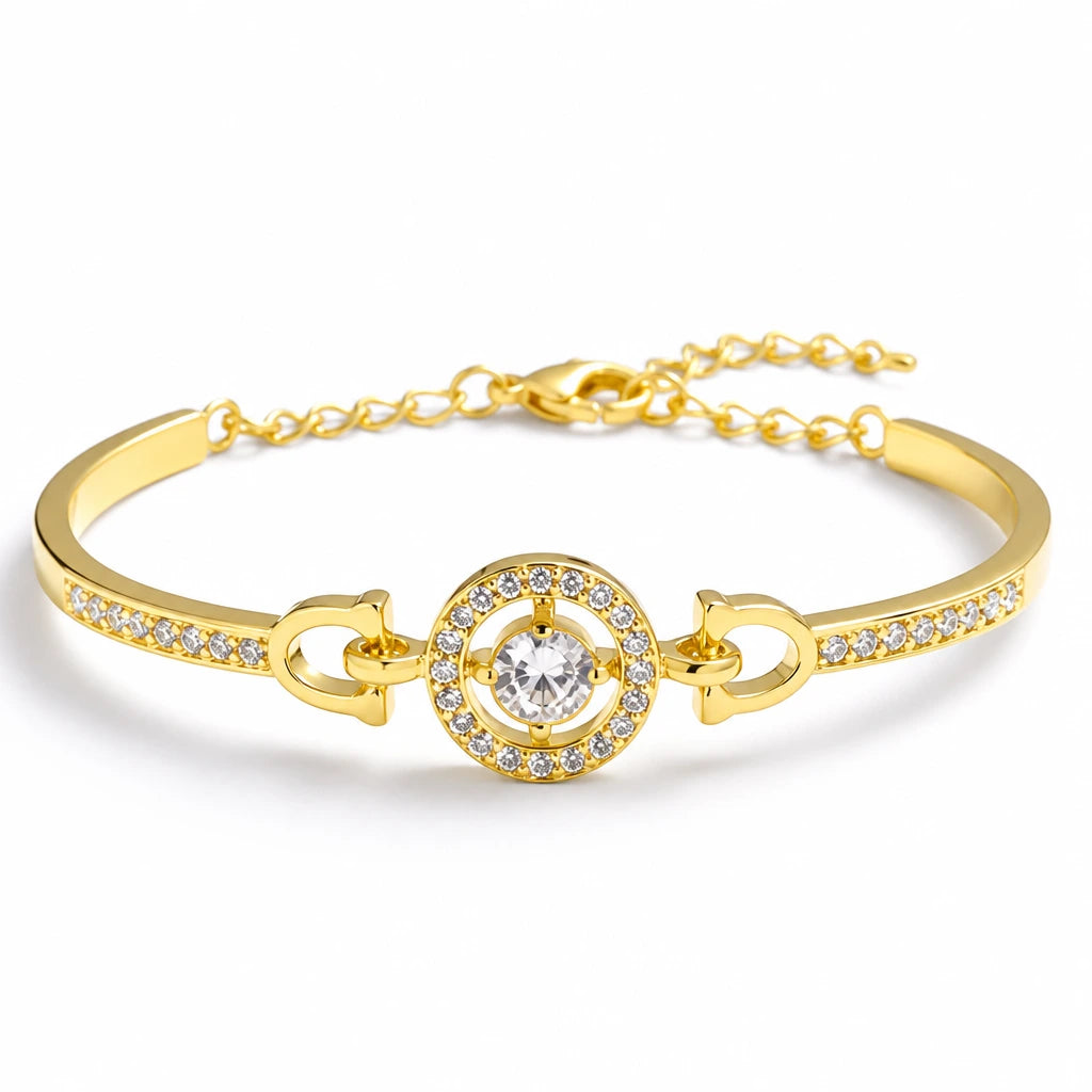 JWELLIX Anti-Tarnish Crystal Halo Bracelet